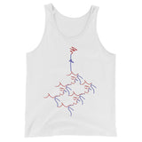 Tank Top - kissing roots design - red and blue colors - unisex