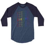3/4 sleeve raglan shirt - One Love - tile design - pride colors - unisex