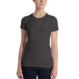 Ladies' Slim Fit T-Shirt - kissing roots design - red and blue colors