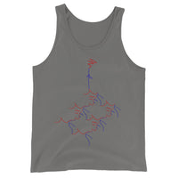 Tank Top - kissing roots design - red and blue colors - unisex