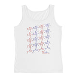 Ladies' Tank Top - Kissing Tile Design - red and blue colors