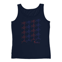 Ladies' Tank Top - Kissing Tile Design - red and blue colors