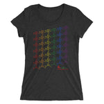Ladies' short sleeve t-shirt - Kissing tile design - Pride colors